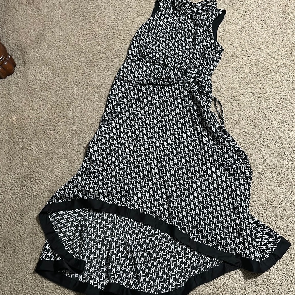 Karl Lagerfeld White and Blue High Low Sundress